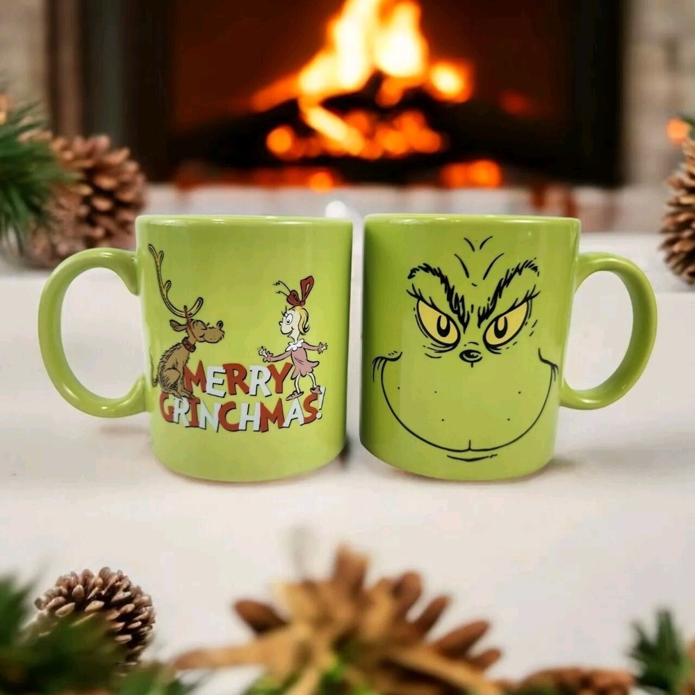 2 The Grinch That Stole Christmas Coffee Cup Mugs Cindy Lou Who Merry Grinchmas